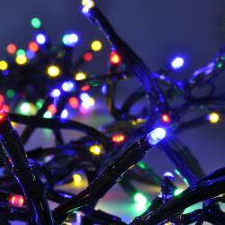 Solight LED venkovní vánoční řetěz s dálkový ovládáním a zvukovým senzorem - Cluster, 576 LED, 8 funkcí, časovač, IP44, vícebare